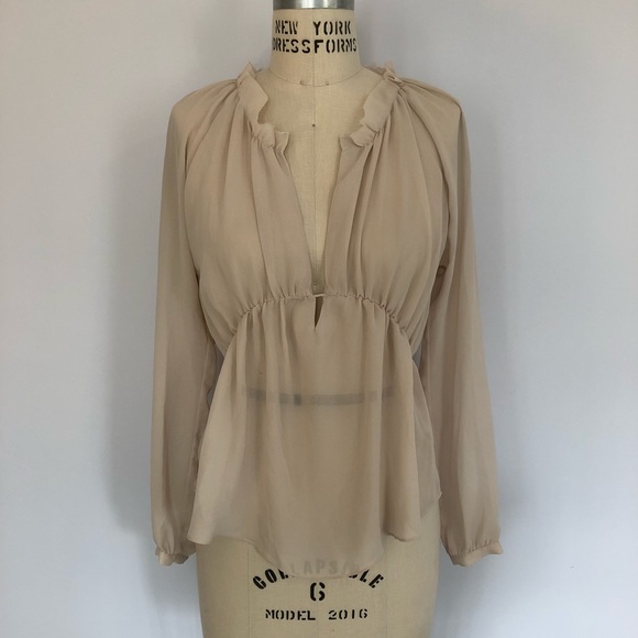 Rory Beca Tops - Rory Beca 100% Silk L/S Blouse